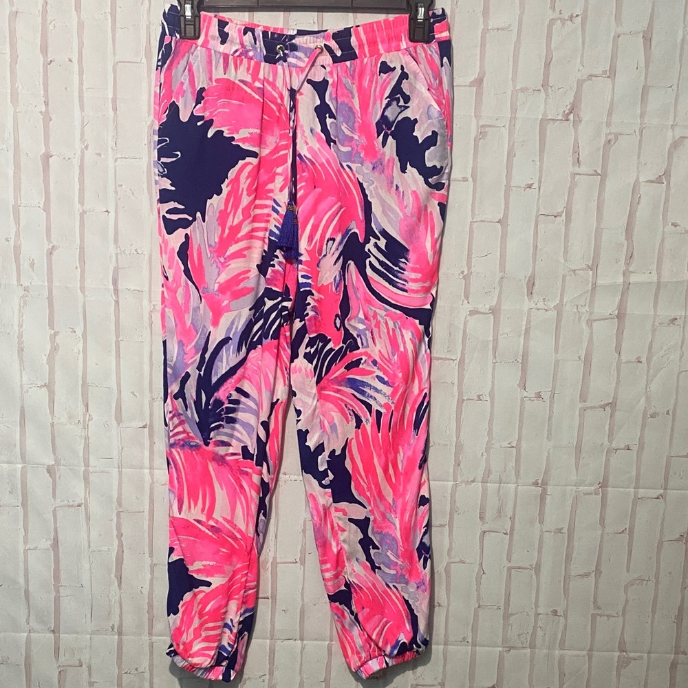 Lily Pulitzer NWOT Piper True Blue Paradise Point Jogger Pants size S